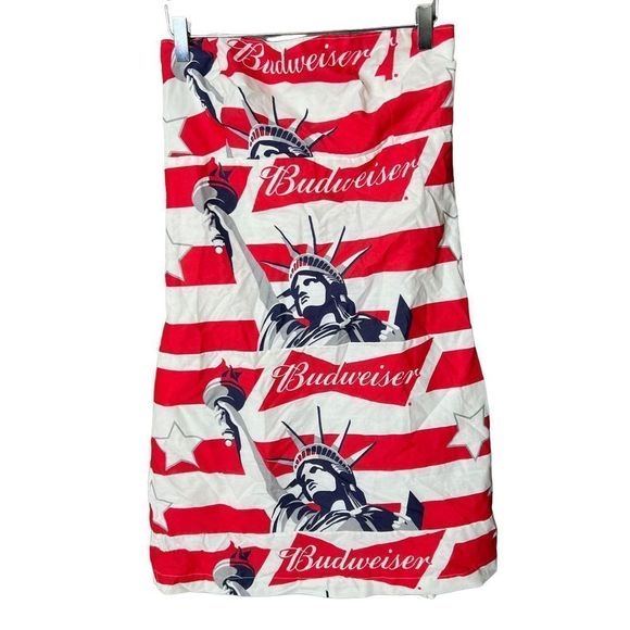 VTG Budweiser Mini Strapless Dress - Picture 1 of 3
